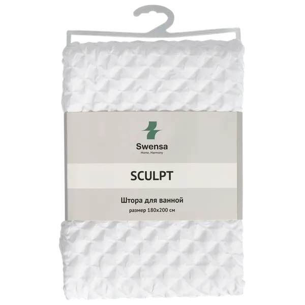 Изображение товара Шторка-занавеска для ванны SWENSA Sculpt SWC-95-59-WHT (белый)