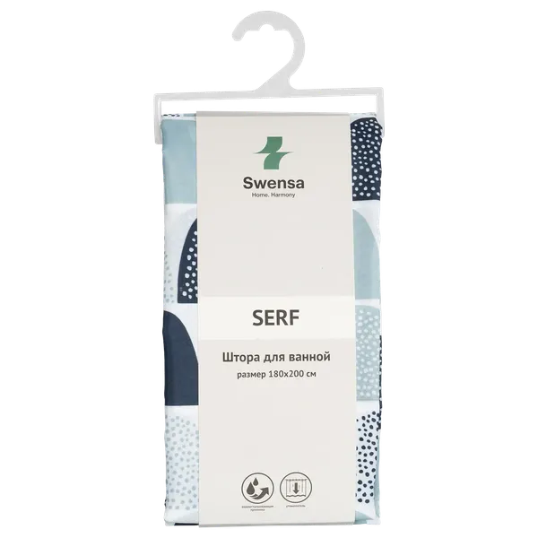 Изображение товара Шторка-занавеска для ванны SWENSA Serf SWC-95-31 (белый/синий)