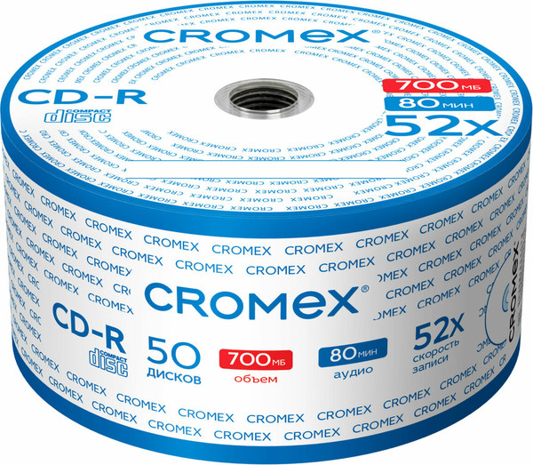 Изображение товара Набор дисков CD-R Cromex 700 Mb 52x / 513773 (50шт)
