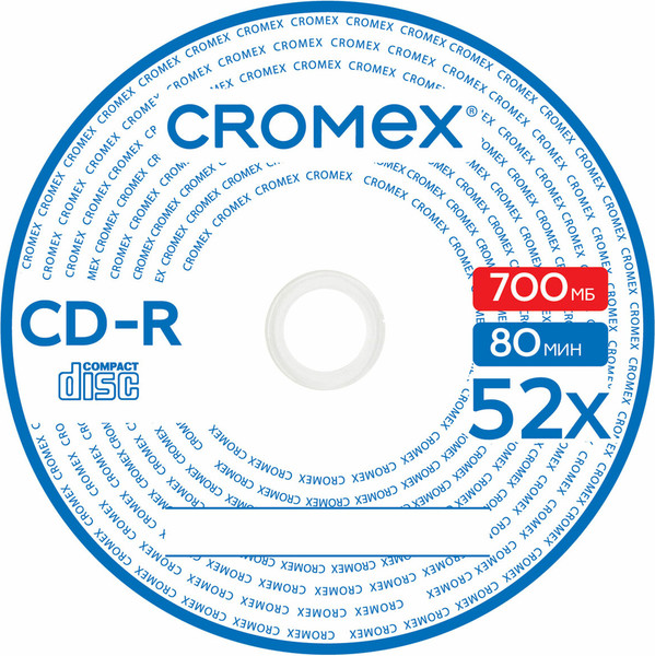Изображение товара Набор дисков CD-R Cromex 700 Mb 52x / 513773 (50шт)