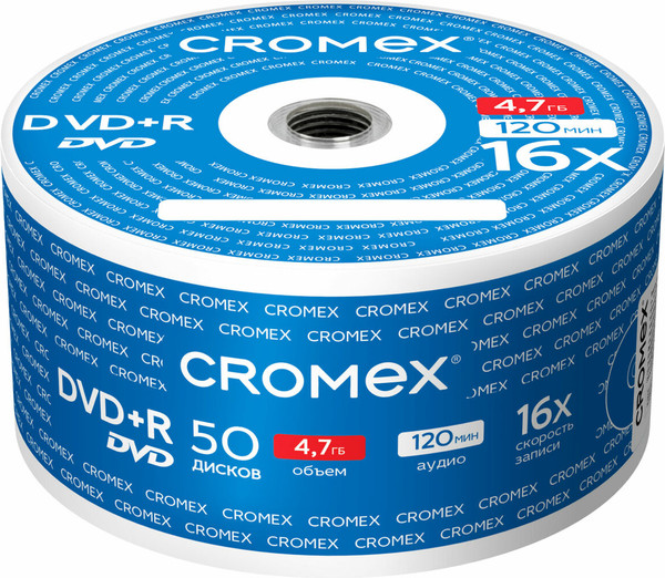 Изображение товара Набор дисков DVD+R Cromex 4.7 Gb / 513774 (50шт)