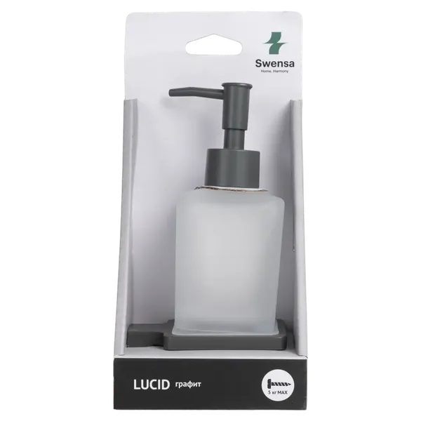 Изображение товара Дозатор для жидкого мыла SWENSA Lucid SWR-5400-04-GRY (графит)