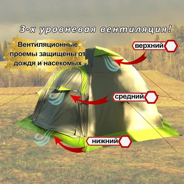 Изображение товара Палатка ЛОТОС 5У Шторм (оливковый)