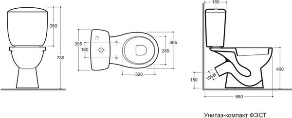 Изображение товара Унитаз напольный Керамин Фест МС Инкоэр-Б1 (белый, с мягким сиденьем)