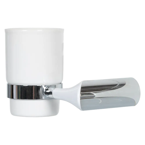 Изображение товара Стакан для зубной щетки и пасты SWENSA Lock SWR-6600-03-CRM (белый/хром)