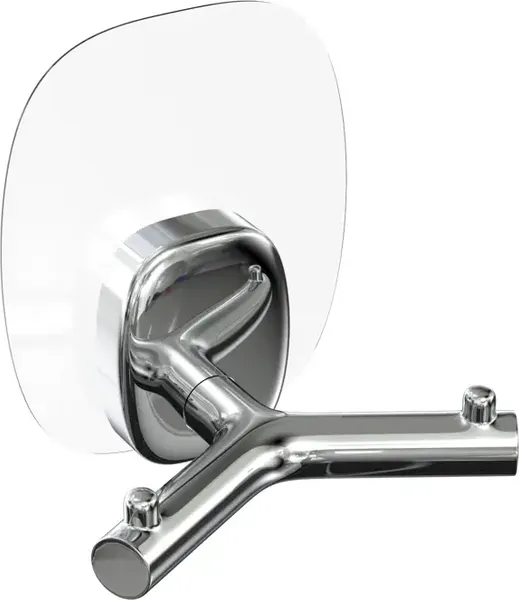 Изображение товара Крючок для ванной LEMER Nature двойной на силиконовом креплении LEM-N05CR (хром)