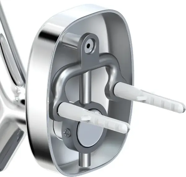 Изображение товара Крючок для ванной LEMER Nature двойной на силиконовом креплении LEM-N05CR (хром)