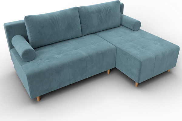 Изображение товара Диван угловой Лига Диванов Лига-102 универсальный / 134790 (велюр Seven 113 бирюзовый)