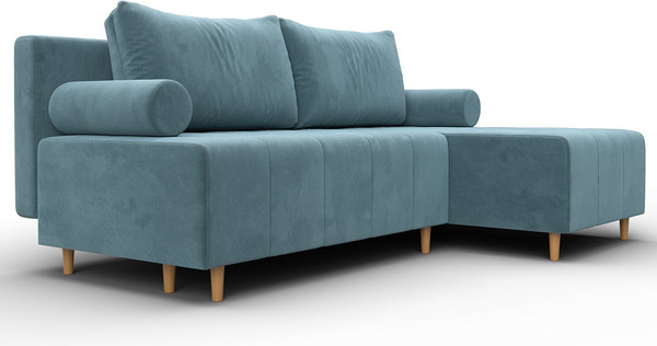 Изображение товара Диван угловой Лига Диванов Лига-102 универсальный / 134790 (велюр Seven 113 бирюзовый)