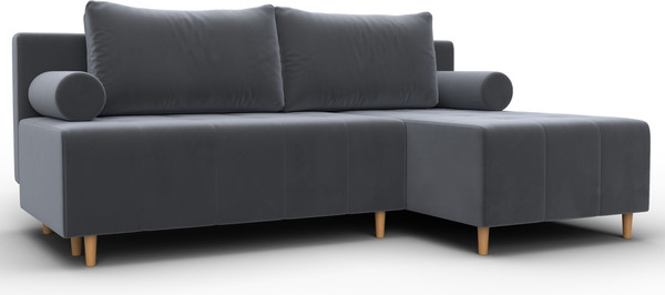 Изображение товара Диван угловой Лига Диванов Лига-102 универсальный / 134792 (велюр Seven 17 серый)