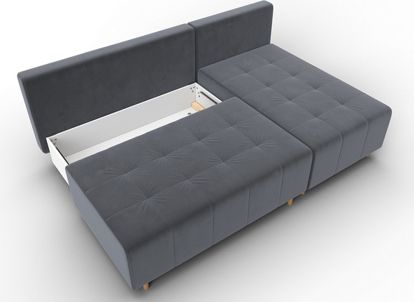 Изображение товара Диван угловой Лига Диванов Лига-102 универсальный / 134792 (велюр Seven 17 серый)