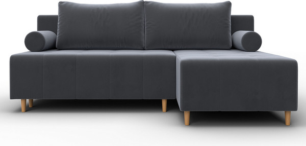 Изображение товара Диван угловой Лига Диванов Лига-102 универсальный / 134792 (велюр Seven 17 серый)