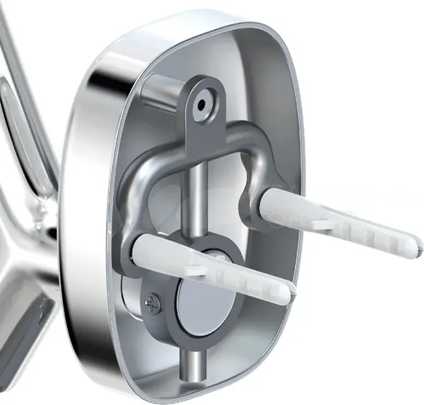 Изображение товара Держатель для туалетной бумаги LEMER Nature с крышкой на силиконовом креплении LEM-N09CR (хром)