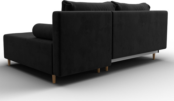 Изображение товара Диван угловой Лига Диванов Лига-102 универсальный / 134794 (велюр Seven 35 черный)