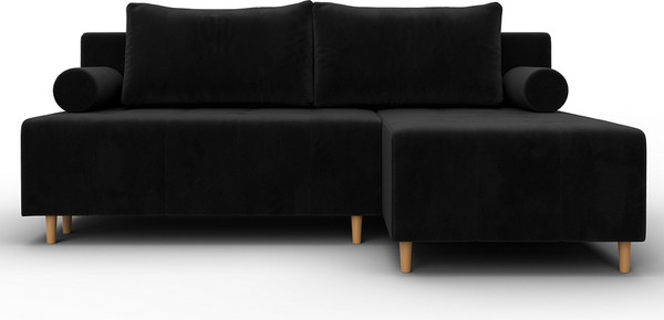 Изображение товара Диван угловой Лига Диванов Лига-102 универсальный / 134794 (велюр Seven 35 черный)