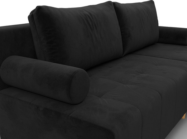 Изображение товара Диван угловой Лига Диванов Лига-102 универсальный / 134794 (велюр Seven 35 черный)