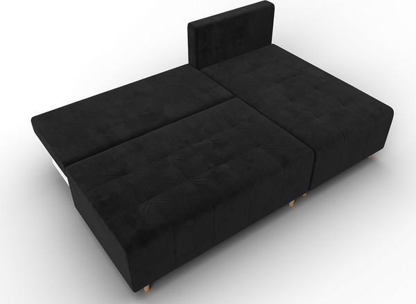 Изображение товара Диван угловой Лига Диванов Лига-102 универсальный / 134794 (велюр Seven 35 черный)