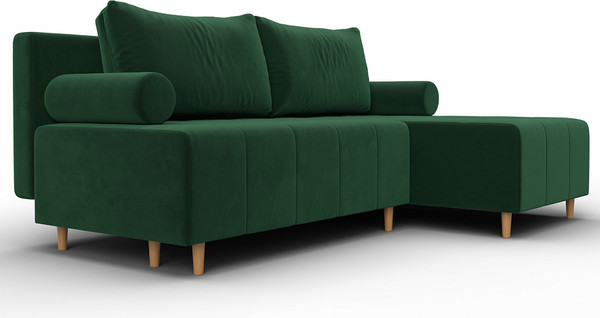 Изображение товара Диван угловой Лига Диванов Лига-102 универсальный / 134791 (велюр Seven 626 зеленый)