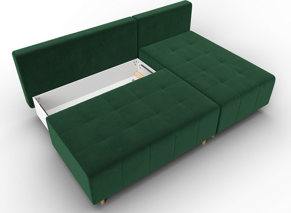 Изображение товара Диван угловой Лига Диванов Лига-102 универсальный / 134791 (велюр Seven 626 зеленый)