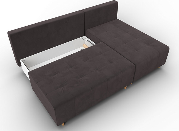 Изображение товара Диван угловой Лига Диванов Лига-102 универсальный / 134793 (велюр Seven 727 коричневый)