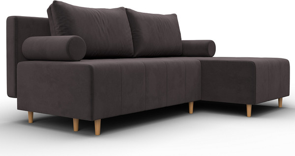 Изображение товара Диван угловой Лига Диванов Лига-102 универсальный / 134793 (велюр Seven 727 коричневый)