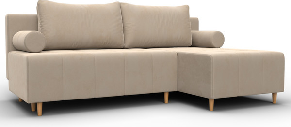 Изображение товара Диван угловой Лига Диванов Лига-102 универсальный / 134789 (велюр Seven 729 бежевый)