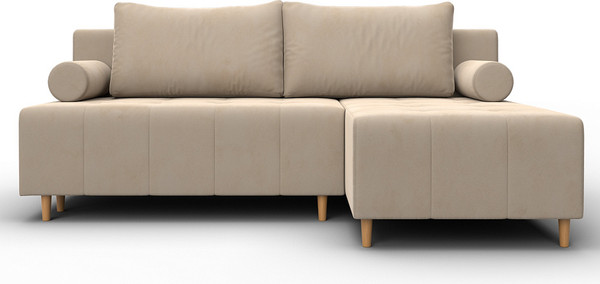 Изображение товара Диван угловой Лига Диванов Лига-102 универсальный / 134789 (велюр Seven 729 бежевый)