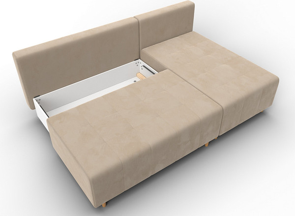 Изображение товара Диван угловой Лига Диванов Лига-102 универсальный / 134789 (велюр Seven 729 бежевый)