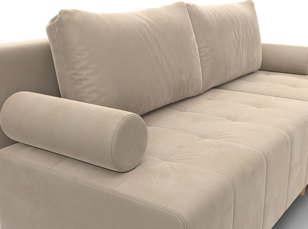 Изображение товара Диван угловой Лига Диванов Лига-102 универсальный / 134789 (велюр Seven 729 бежевый)