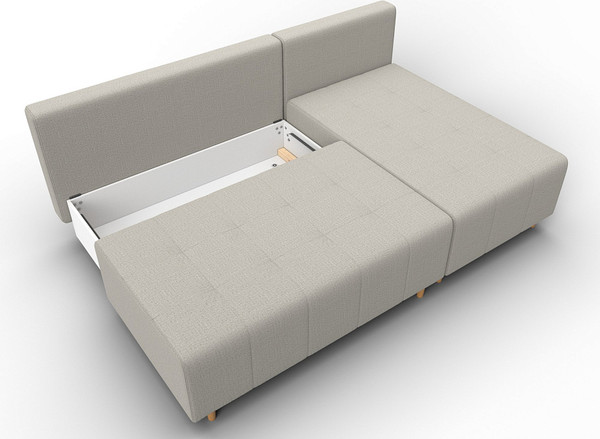 Изображение товара Диван угловой Лига Диванов Лига-102 универсальный / 134795 (рогожка амур 02 бежевый)