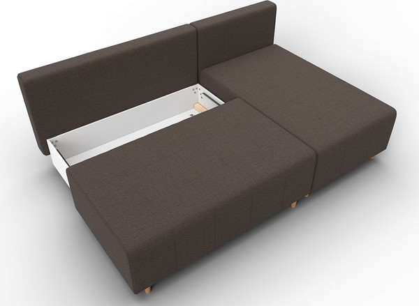 Изображение товара Диван угловой Лига Диванов Лига-102 универсальный / 134796 (рогожка амур 05 коричневый)