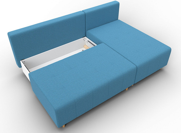 Изображение товара Диван угловой Лига Диванов Лига-102 универсальный / 134798 (рогожка амур 10 голубой)