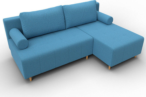 Изображение товара Диван угловой Лига Диванов Лига-102 универсальный / 134798 (рогожка амур 10 голубой)