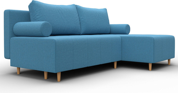 Изображение товара Диван угловой Лига Диванов Лига-102 универсальный / 134798 (рогожка амур 10 голубой)