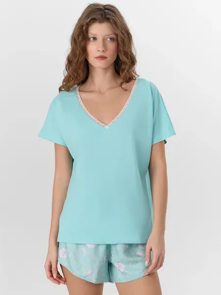 Изображение товара Пижама Mark Formelle 592544 (р.164/170-104-110, мятный/цветы на мятном)