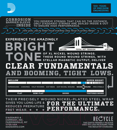 Изображение товара Струны для бас-гитары D'Addario EXL-165-5