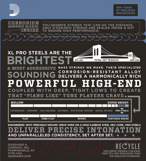 Изображение товара Струны для бас-гитары D'Addario EPS-230