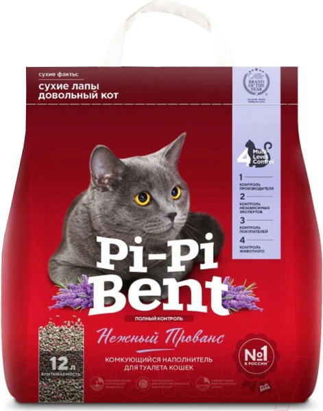 Изображение товара Наполнитель для туалета Pi-Pi-Bent Нежный прованс (12л/5кг)
