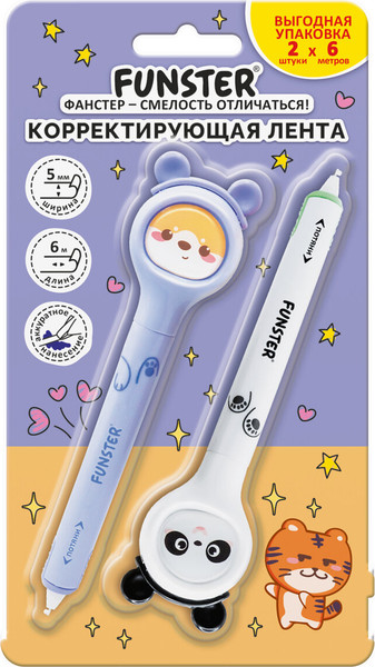 Изображение товара Корректор для текста FUNSTER Милые зверята / 273983 (2шт)