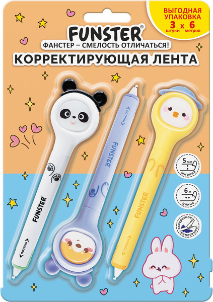 Изображение товара Корректор для текста FUNSTER Милые зверята / 273984 (3шт)