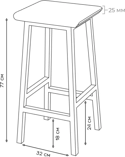 Изображение товара Табурет барный Stal-Massiv Urban-76 (натуральный/черный)