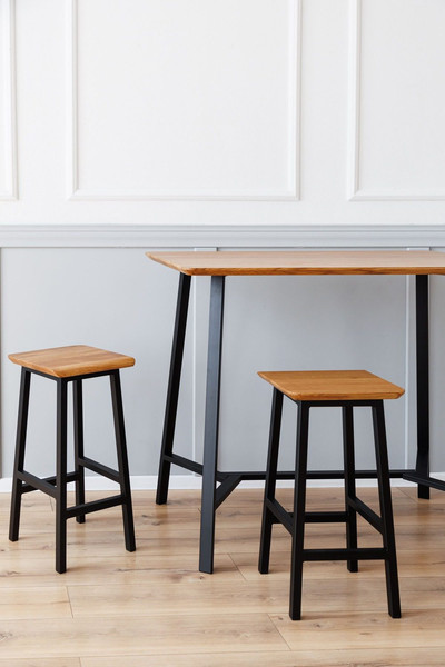 Изображение товара Табурет барный Stal-Massiv Urban-76 (натуральный/черный)