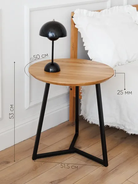 Изображение товара Журнальный столик Stal-Massiv UTab-53 (натуральный/черный)