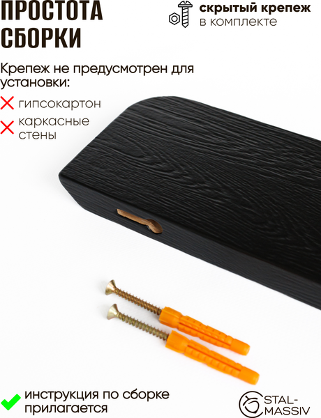 Изображение товара Полка Stal-Massiv Urbans 1140 (черный)