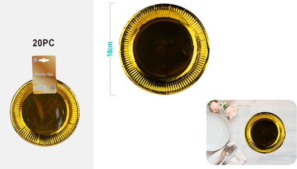 Изображение товара Набор одноразовых тарелок ILikeGift Golden party / AK0038 (20шт)