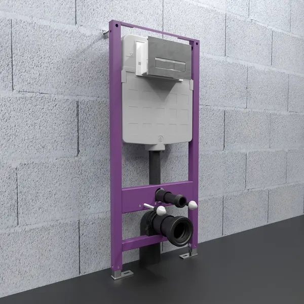 Изображение товара Унитаз подвесной с инсталляцией Triton Pro Verso VO-1832 + VO815N + Pro Evo (с кнопкой, хром)