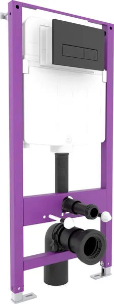 Изображение товара Унитаз подвесной с инсталляцией Triton Pro Verso VO-1832 + Pro EVO815N + Pro Evo (с кнопкой, черный, матовый)