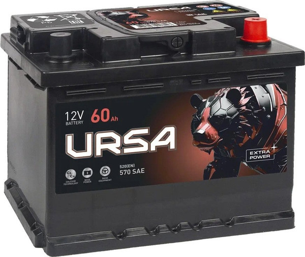 Изображение товара Автомобильный аккумулятор Ursa Extra Power R+ UE600 (60А/ч)