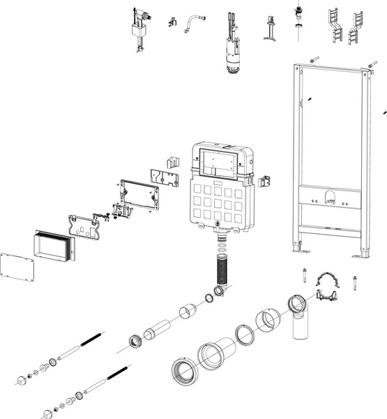 Изображение товара Инсталляция для унитаза Triton Pro EVO815N + Pro EVO (с кнопкой, черный, матовый)