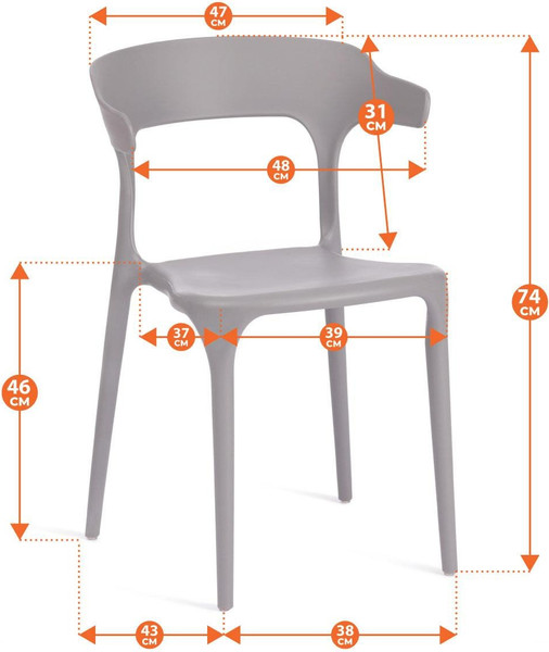 Изображение товара Стул Tetchair Ton (пластик, желтый)